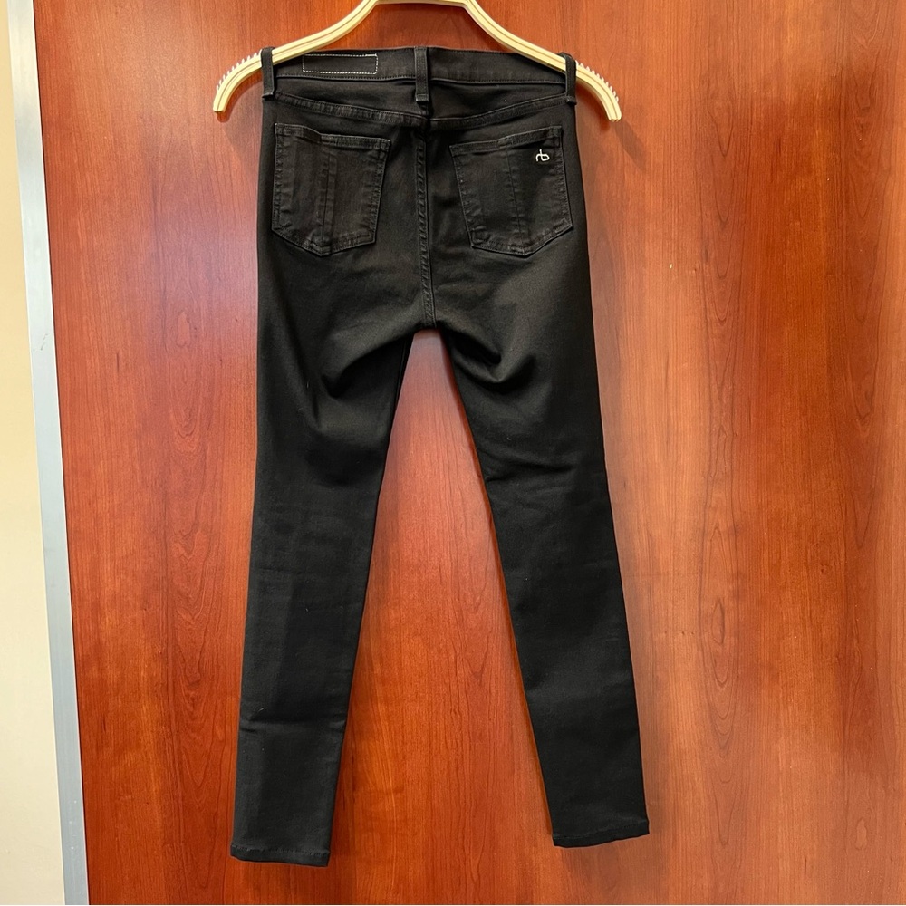 Rag And Bone High Rise Legging Size 26 Black Stretch Denim Made In U.S.A. Dark - Picture 8 of 11
